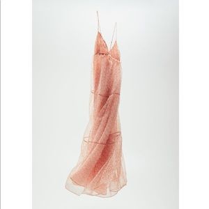 New Zara organza floral dress maxi Large